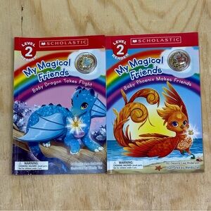 Scholastic My Magical Friends Level 2 Books W/Necklace Set (2) -Dragon & Phoneix